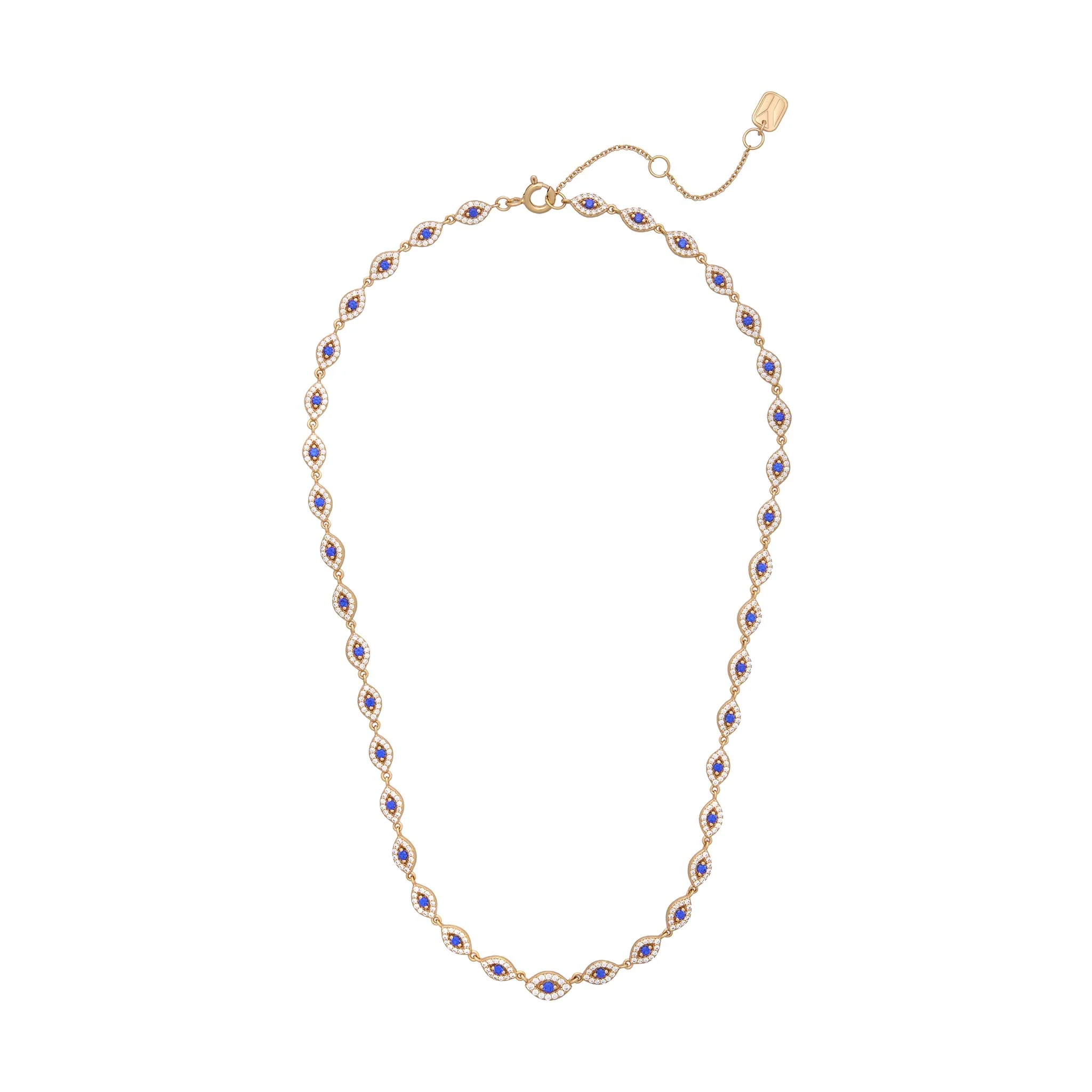 Evil Eye Tennis Necklace | Blue