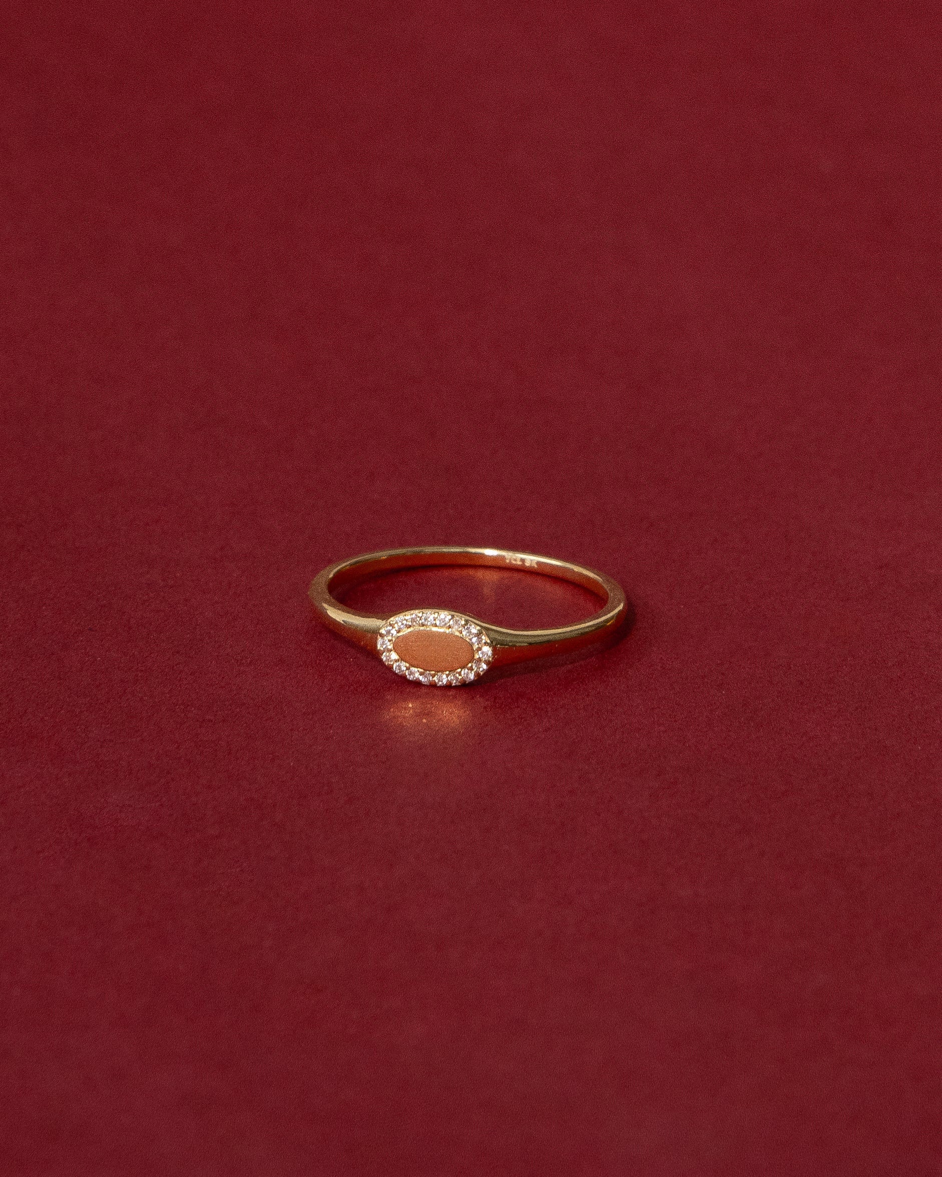 9k Solid Gold Pinky Lab-Grown Diamond Signet Ring - Image 6