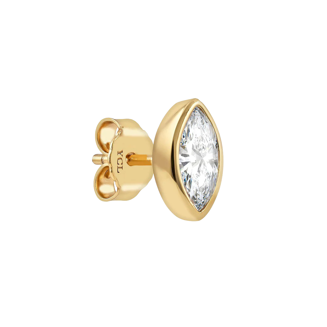 Marquise Bezel Stud Earring