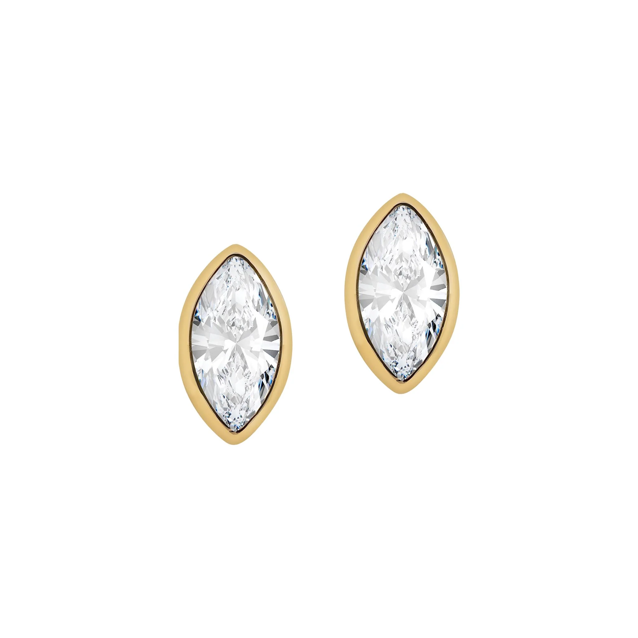 Marquise Bezel Stud Earring - Image 13
