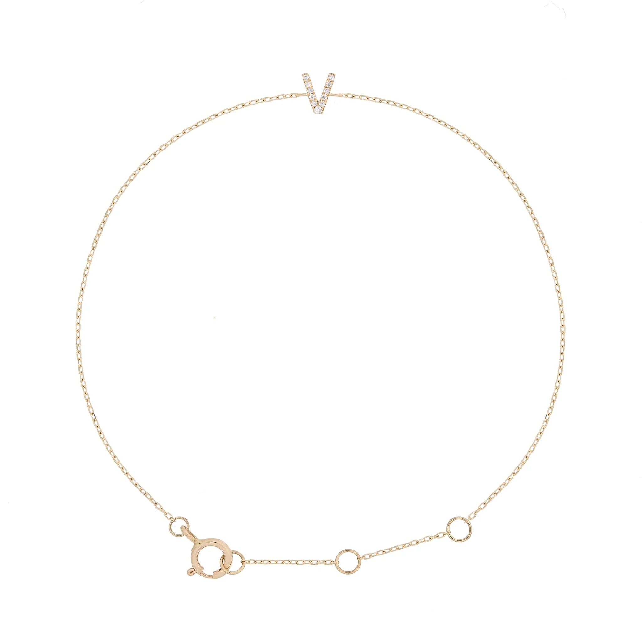 Pavé Initial Moissanite Bracelet | 9k Solid Gold - Image 29