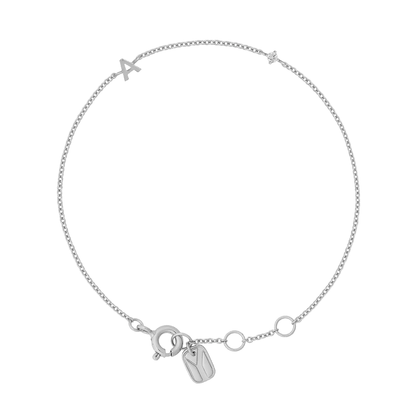 Petite Initial Bracelet Sterling Silver