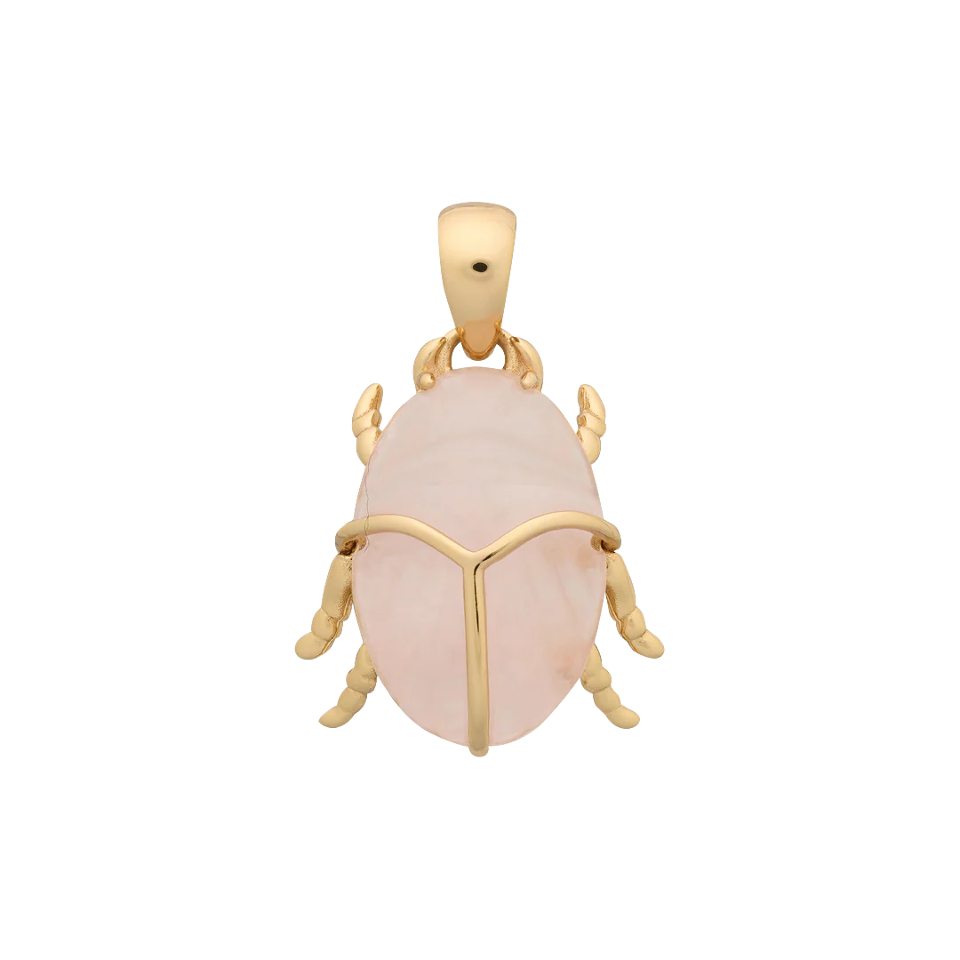 SYMBOLISM Rose Quartz Scarab Pendant