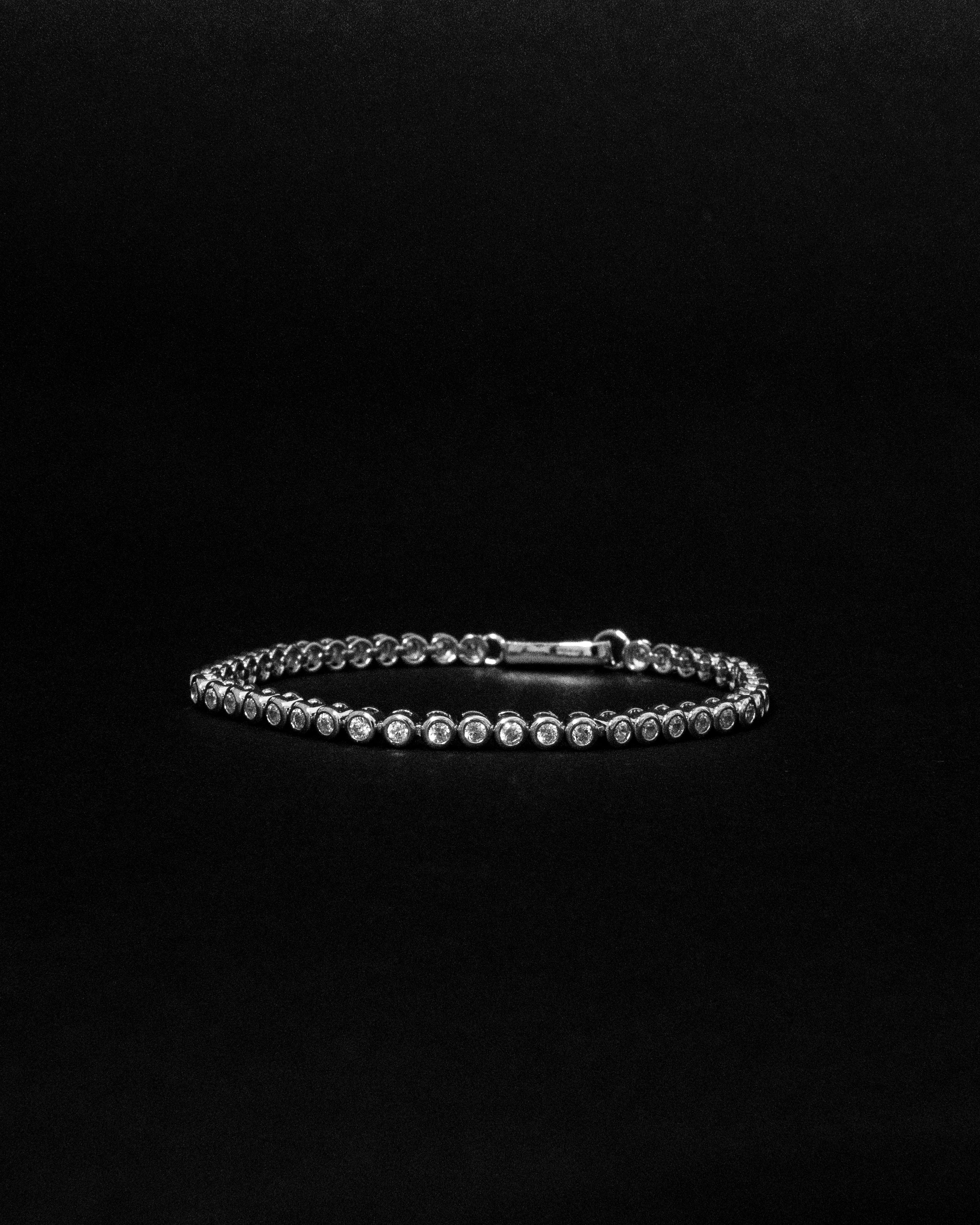 Vintage Bezel Tennis Bracelet Sterling Silver - Image 2
